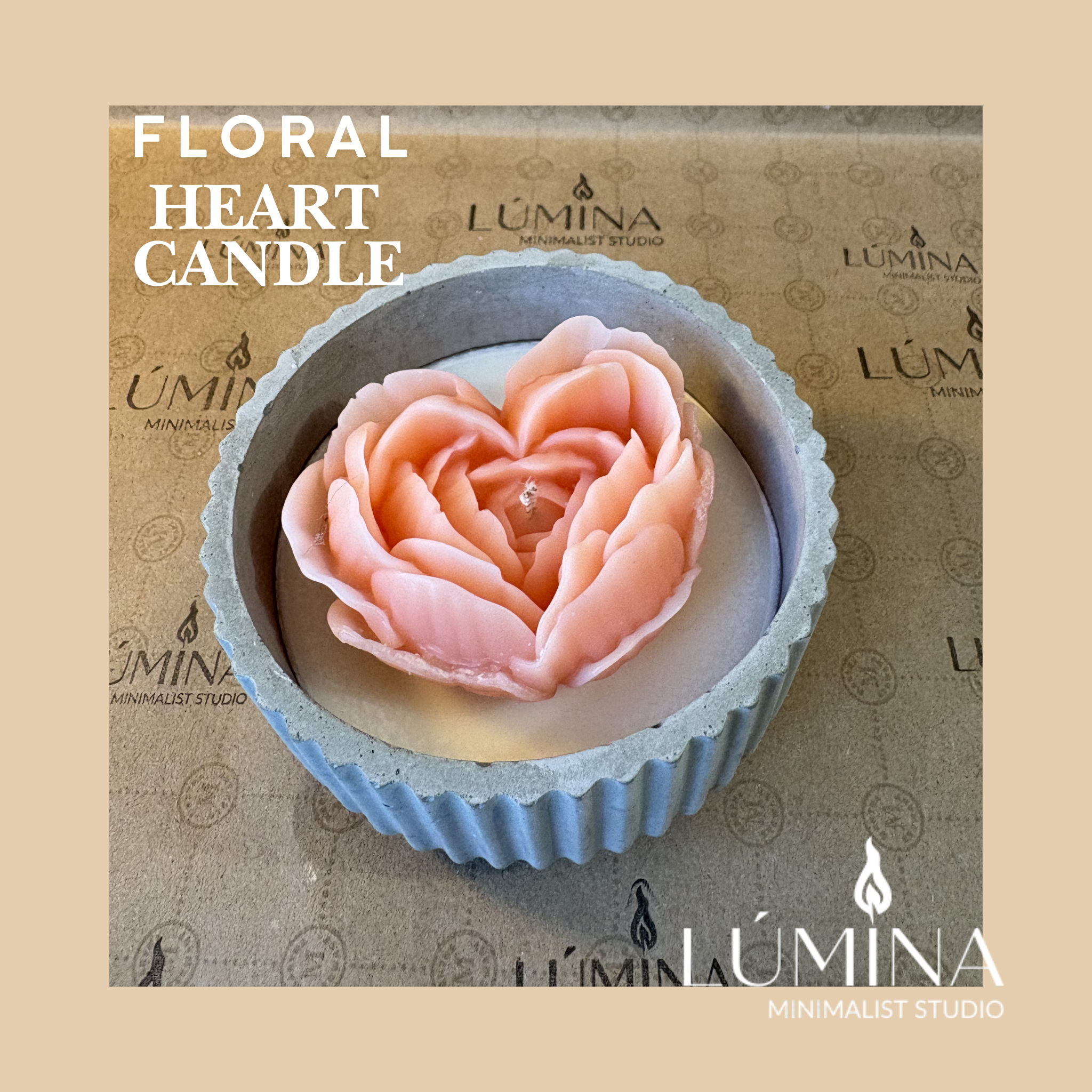 FLORAL HEART CANDLE