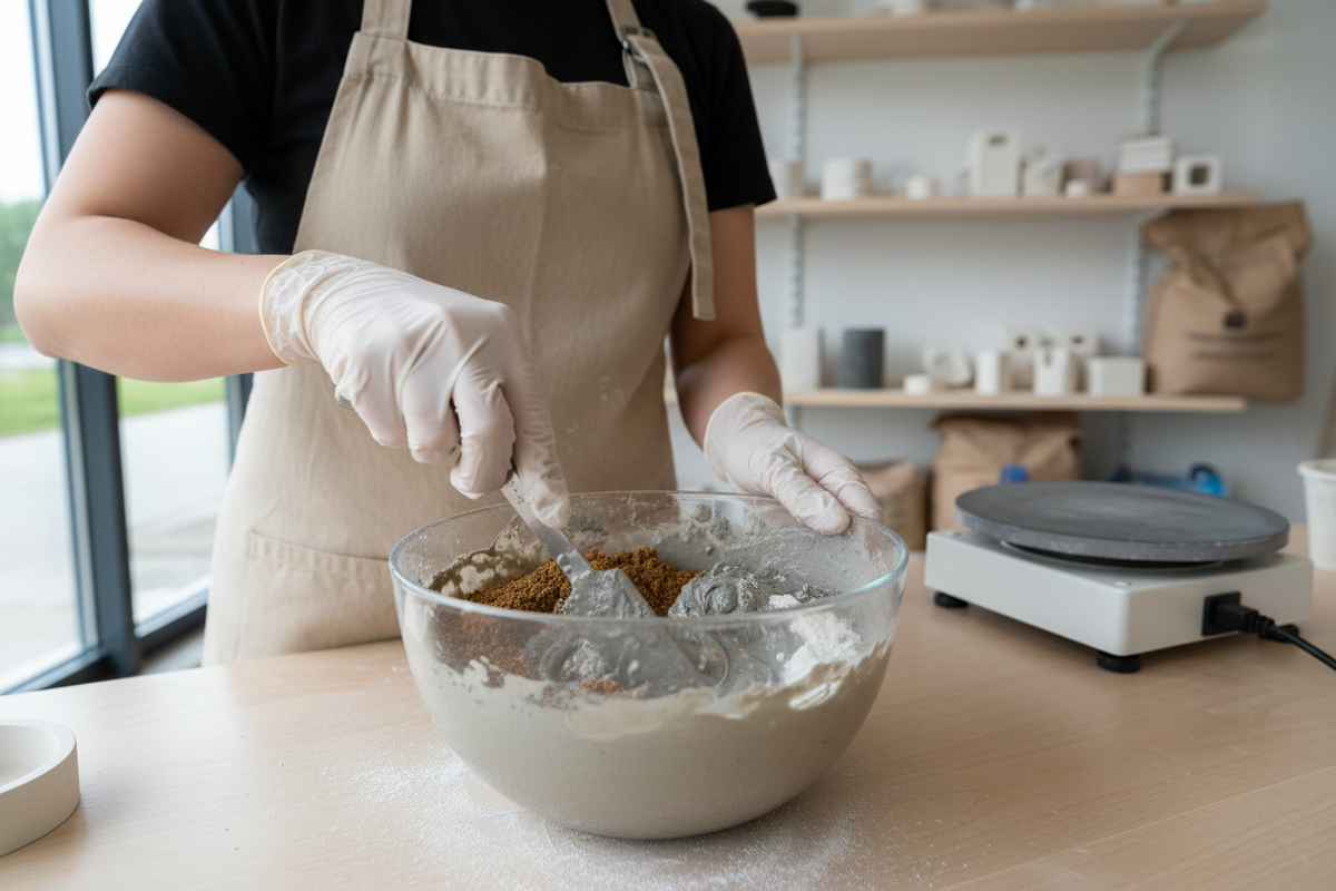 excelente puedes agregarle una manos de mujer con guantes de latex y un mandil beige 